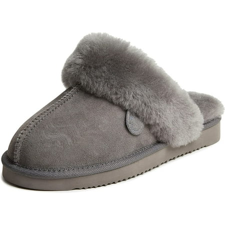 

Women s Shearling Fur Indoor/Outdoor Scuff Slipper with Wide Widths