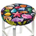 thumbnail image 3 of Disketp Underwater Diving Animals Funda Redonda para Taburete, Funda de Cojín para Silla de Bar Suave y Elástica-14 inch, 3 of 7
