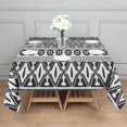 thumbnail image 3 of Black Geometric Triangle Gear Pattern Square Tablecloth,Waterproof Square Table Cover,Wipeable Spillproof Washable Table Cover for Home Kitchen Party Decor 42"X42"(107x107cm), 3 of 6