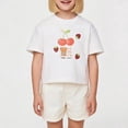 thumbnail image 4 of NIPAXO Girls Graphic T-Shirt Cute Cherry Bear Short Sleeve Crewneck Cotton Tee, Casual Summer Top for Girls 4-5Y (White, 4 of 6