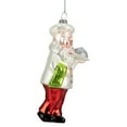 thumbnail image 3 of 5.75" White and Red Standing Santa Chef Glass Christmas Ornament, 3 of 5
