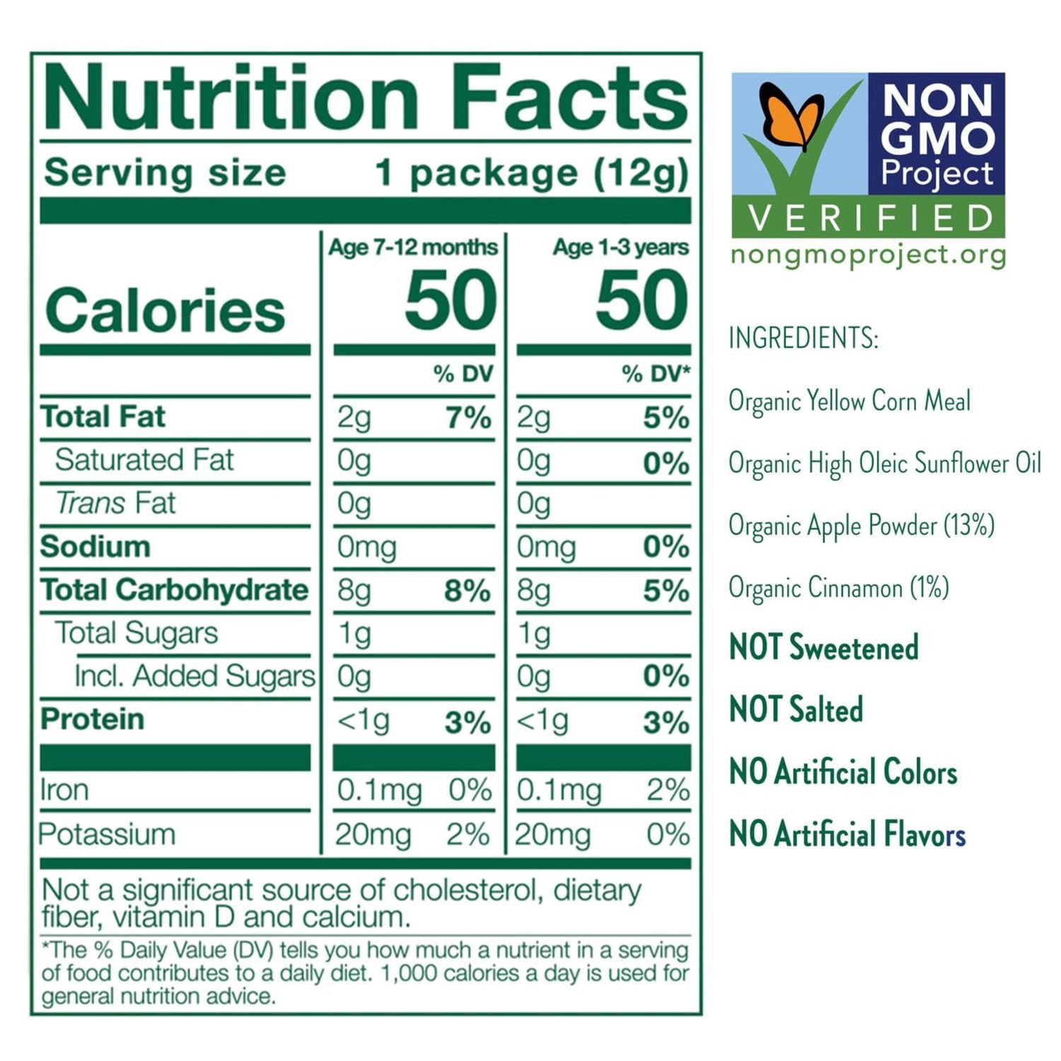 Little Bellies Organic Apple & Cinnamon Puffs 0.42 oz Bag, (9 Pack)