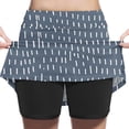 thumbnail image 2 of ZQUUVOU Girls Faux 2 Piece Skort Printed High Waist A Line Athletic Skirt with Shorts Casual Play Sports Navy, 2 of 7