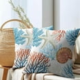 thumbnail image 7 of Coastal Pillow Covers 18x18 Inch Beach Theme Starfish Coral Seashell Outdoor Decorative Throw Pillows Set of 2 Nautical Ocean Blue Pillowcases for Couch Home Decor, 7 of 7