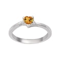 thumbnail image 1 of Bague Délicate pour Femme en Argent Sterling 925 avec Citrine 4 mm en Forme de Cœur, 1 of 2