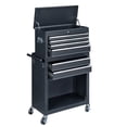 thumbnail image 2 of Gzxs 6-Drawer Rolling Tool Chest, Tool Cabinet Box with Wheels and Drawers, Tool Cabinet Storage Box, Adjustable Shelf, Portable with Wheels and Lock for Warehouse, Repair Shop (Black), 2 of 6