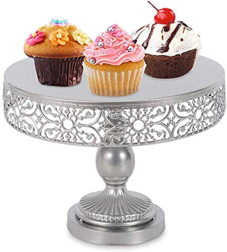 8Inch Mental Round Cake Stand Pedestal White Pink Dessert Holder Wedding Party 
