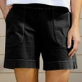 thumbnail image 2 of Comfy Stretch Twill Shorts for Women Casual Summer Shorts Elastic Waist Pull on Denim Jean Shorts Plus Size Black L, 2 of 7