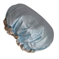 thumbnail image 3 of becaristey Beauty Makeup Dustproof Cap Waterproof Padded Shower Hat Imitate Silk Satin Adult Bathing Hat, 3 of 5