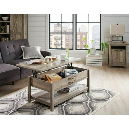 Better Homes & Gardens Modern Farmhouse Lift-Top Coffee Table, Rustic Gray