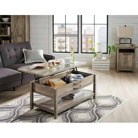 Better Homes & Gardens Modern Farmhouse Lift-Top Coffee Table, Rustic Gray (Best Finish For Table Top)