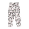 thumbnail image 4 of Naloa Cute Baseball Print Women’s Ultra-Soft Comfy Pajama Lounge Pants with Pockets & Drawstring, 4 of 8