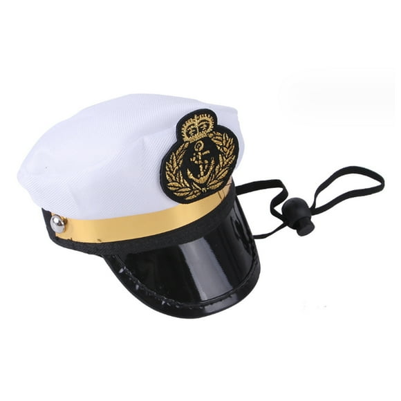 Pet Captain's Hat Sailors Sea Captain White Captain Hat Dog Cat Puppy Sailor Halloween Cosplay Costume Hat