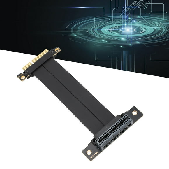 PCIE 4.0 X4 Extension Cable, 16Gbps 180 Male 90 Female 64PIN Copper Conductor, Stable and High Speed, with TPE Sleeve, PE Insulation Layer for Graphics Cards