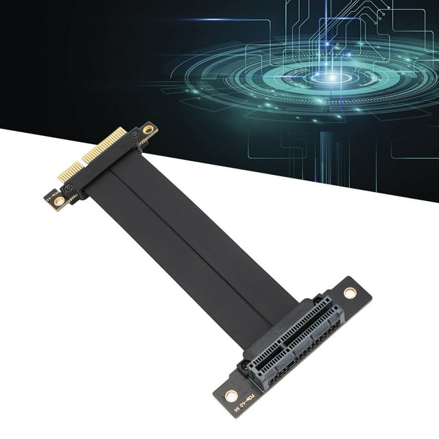 PCIE 4.0 X4 Extension Cable 16Gbps, Transfer Data with Stability, Support Multi device Installation with Speed, 180 Right Angle Male, 90 Right Angle Female,64PIN Copper