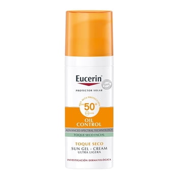 Protector solar facial Eucerin control de brillo para piel grasa FPS 50 50 ml