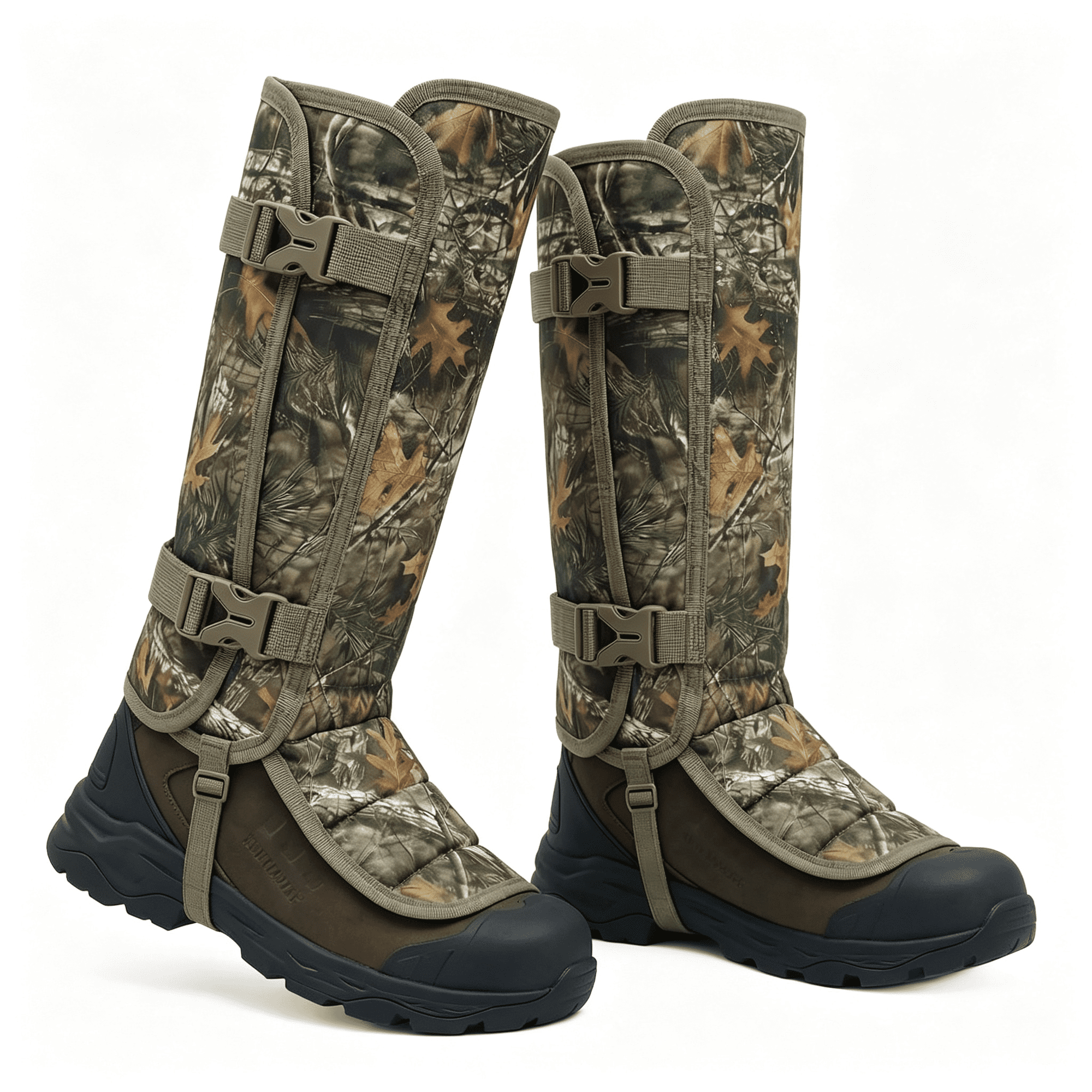 BESTSKY Snake Gaiters,Waterproof Oxford Leg Guards with 12 Individual Pe Boards,Curved Upper,Reinforced Instep Strap,Adjustable Double S,Camo for Hunting Hiking Trekking