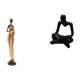 thumbnail image 1 of Figura africana, mujer pensadora, estatua, obra de arte, decoración del hogar, escultura abstracta de dama tribal, artesanía creativa para dormitorio,, 1 of 8