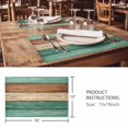 thumbnail image 3 of Placemats Set of 6, Farmhouse Teal Brown Woven Placemat, Linen Place Mats for Kitchen/Dining Tables, Vintage Wooden Striped Washable Table Mats for Party, 3 of 8