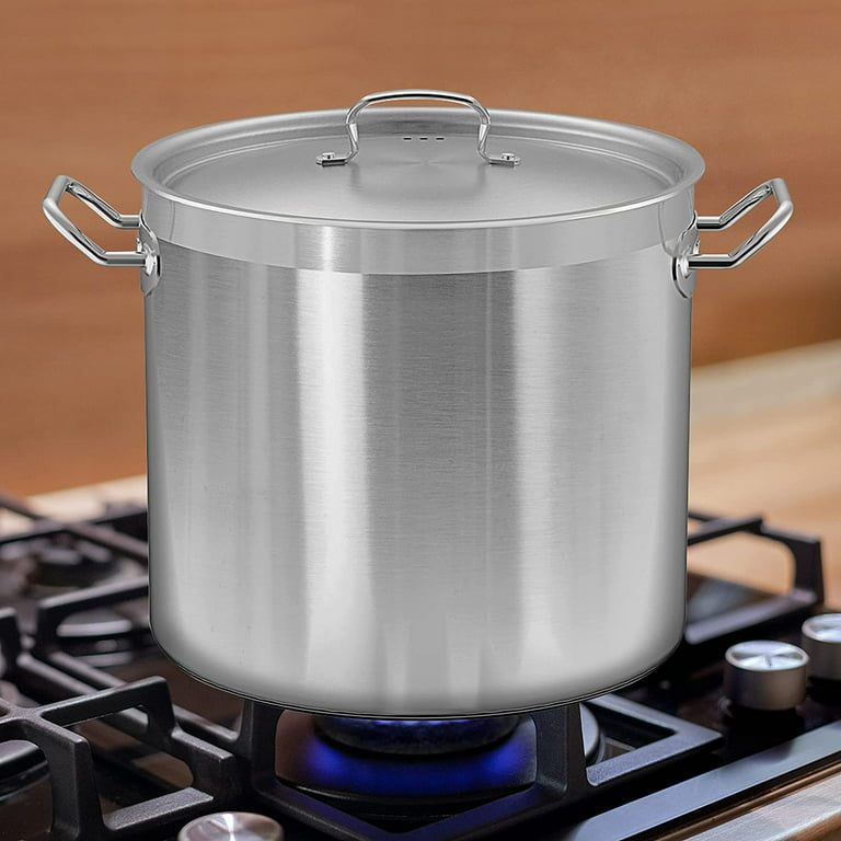 NutriChef 19 qt. Stainless Steel Cookware Stock Pot Heavy Duty Induction  Pot Soup Pot with Lid NCSP20 - The Home Depot
