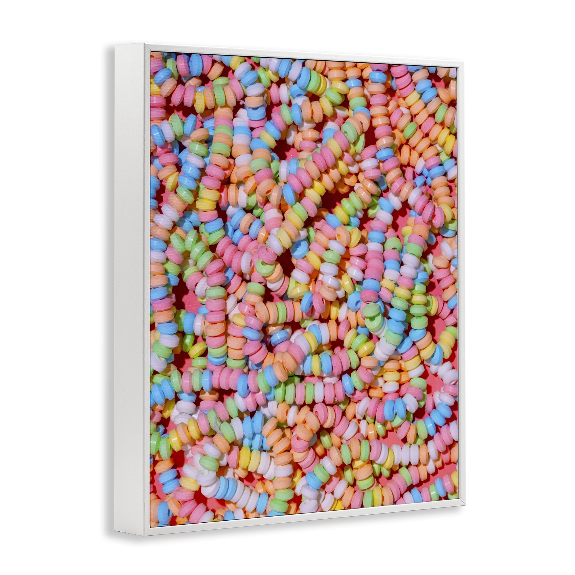 Stupell Industries Pastel Candy Necklace White Framed Giclee Art, design by LISH Creative