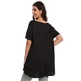 thumbnail image 5 of Womens Short Sleeve Casual Loose Fit Flare Swing Tunic Tops Basic T-Shirt Plus Size, 5 of 6
