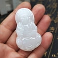 thumbnail image 2 of Gift Jade 3D Guanyin White Jade Guanyin Pendant, 2 of 4