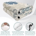 thumbnail image 4 of King Quilt Set 96''x106'', Blue Beige Coastal Bedspread Coverlet with 2 Pillow Shams, Summer Beach Starfish Coral Nautical Rustic Breathable All Season Quilt Bedding for Bedroom/Guest Room, 4 of 9