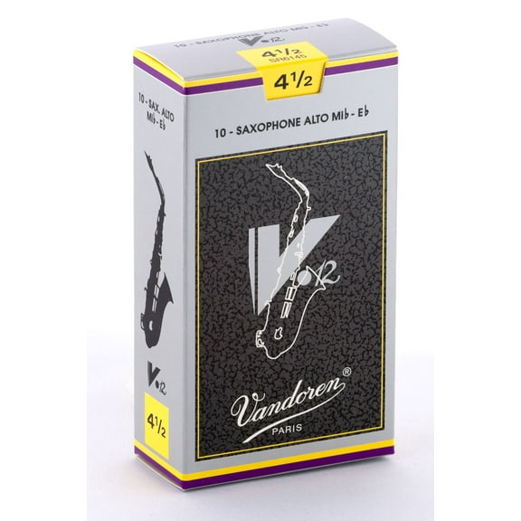 Vandoren Alto Sax V.12 Reeds Strength #4.5; Box of 10