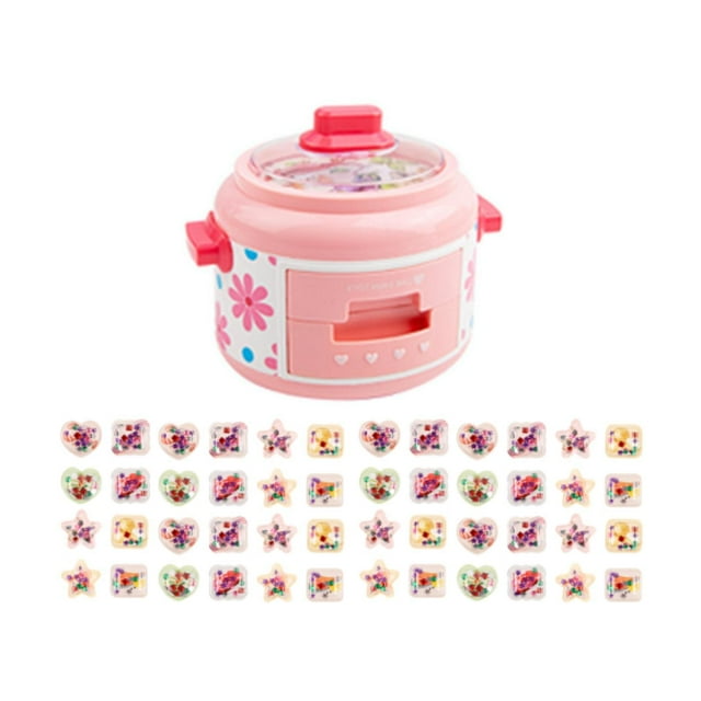 DIY fabricante de pegatinas para niños pequeños, pegatinas DIY con forma de arrocera, juguete para niñas, máquina de pegatinas 3D para niños, recuerdo 48 piezas