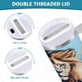thumbnail image 5 of 40 Oz Car Handle Water Bottle Water Cup Water Bottle Water Jug Coffee Cup Travel Water Bottle Pretty Brown Lion Face, 5 of 8
