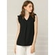 thumbnail image 2 of Blusa vintage Allegra K sin mangas con volantes Negro XS, 2 of 6