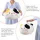 thumbnail image 2 of 19,7 tum söt katt plysch kudde fylld squishy djur cylindrisk kroppskudde, supermjuk fet katt Knubbig kattunge Sov Kawaii kudde-vit, 2 of 5