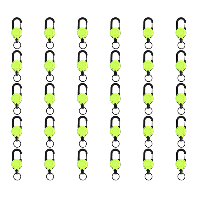Llavero Retráctil Con Soporte para Tarjeta Identificación Cable Acero 24 Pulgadas () Verde