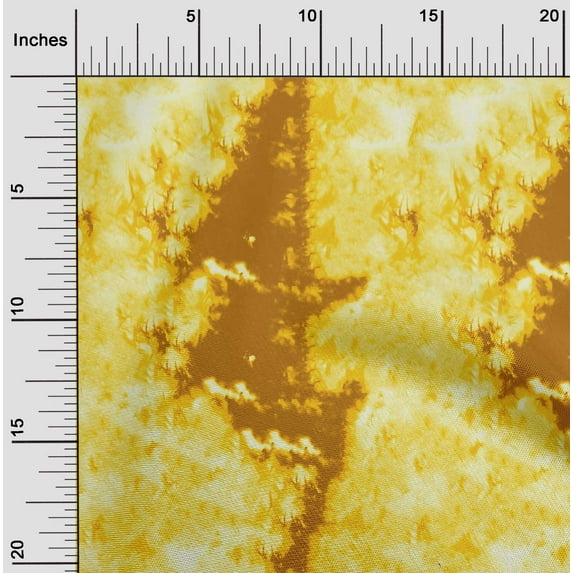 oneOone Cotton Poplin Yellow Fabric Tie Dye Craft Projects Decor Fabric Printed By The Yard 56 Inch Wide-KCW