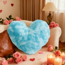 Heart-Shaped Tie-Dye Fleece Pillow - Soft Decorative Cushion, Valentine's Day Gift Cozy Throw Pillow for Sofa Bed Bedroom, Warm Home Accent Decor, 19.68*15.74in, Orange