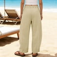 thumbnail image 5 of Abomasnow Women's Plus Size Palazzo Pants Elastic High Waist Drawstring Wide Leg Pants Casual Lightweight Beach Vacation Trousers with Pockets, 5 of 6
