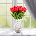 thumbnail image 3 of MAMOWEAR Artificial Flowers Fake Tulips Flower for Bridal Wedding Festival Decor Bouquet Real Touch PU Flower Bouquet(Red, 15PCS), 3 of 7
