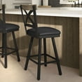 thumbnail image 6 of Amisco Snyder 26 In. Counter Stool - Black Faux Leather / Black Metal / Beige Wood, 6 of 11