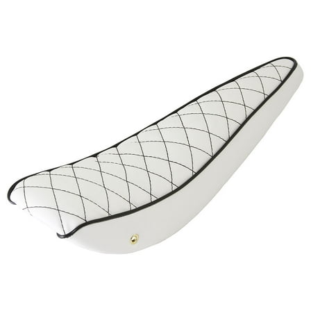 Bike 20 Dimond Banana Saddle Vinyl All White Black/Stitch.