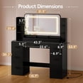 thumbnail image 7 of Homall Makeup Vanity Set with Mirror, Vanity Desk with LED Mirror & Charging Station, Vanity Table with Storage Drawers & Shelves for Bedroom Dressing Room, Black, 7 of 7
