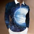 thumbnail image 2 of Blusa de manga larga con estampado digital colorido y media cremallera para hombre Pompotops  oipoqjl47026, 2 of 5
