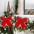 thumbnail image 6 of Christmas Decoration Bow, Christmas Tree Wreath Decoration, Plush Bow for Door and Outdoor Hanging, Soft Polyester Fabric, Durable Three-Dimensional Sewing, Holiday Party Atmosphere Accessory, 6 of 7