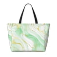 thumbnail image 2 of Fotbe Green And Gold Abstract Marble Bolsa de Viaje para Playa - Resistente al Agua, Bolsa Tote de Gran Capacidad y Ligera con 7 Bolsillos para Mujeres y Hombres, 2 of 7