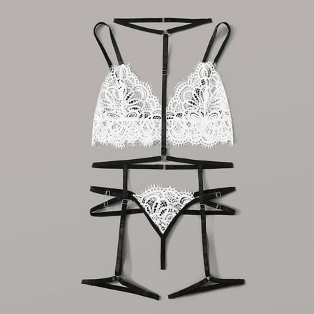 

UDAXB Lingerie Fashion New Women Lace Black Lingerie Sexy V-Neck Underwear Thong
