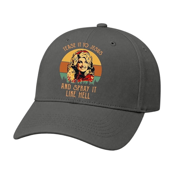 JCCXIN Retro Trucker Hat Country Music Icon Print Adjustable Snapback Dolly Cap Casual Outdoor Baseball Cap
