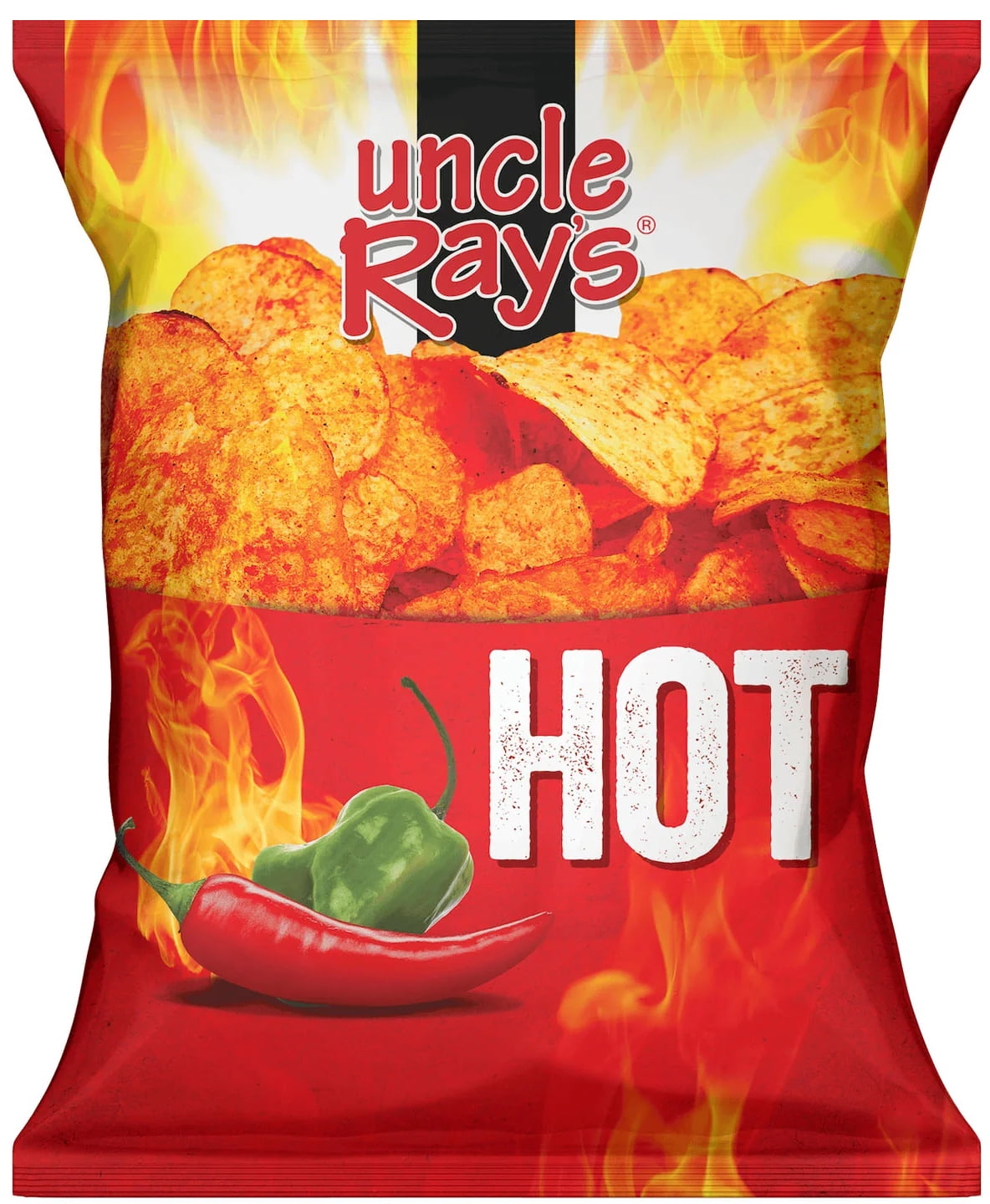 Uncle Ray’s Hot Potato Chips, 1.5 oz Bags (Pack of 12) | Individual Snack Size Crispy Chips | Spicy Bold Flavor | Fresh & Crunchy Snack Pack | Bundled by SUPERDEALS with Mystery Gift