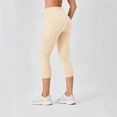 thumbnail image 7 of Wensltd Women's Capri Length Yoga Pants Solid Soft Stretchy High Waist Side Pocket Daily Pants, 7 of 7