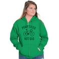 thumbnail image 3 of Bicycle Pump Tires Not Gas Eco Biker Zip Up Hoodie Men's Women's Brisco Brands 3X, 3 of 6