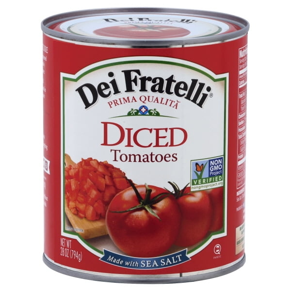 Dei Fratelli Whole Tomatoes 28 Oz Cans (6 Pack) - Vine-Ripened, Non-GMO, BPA-Free